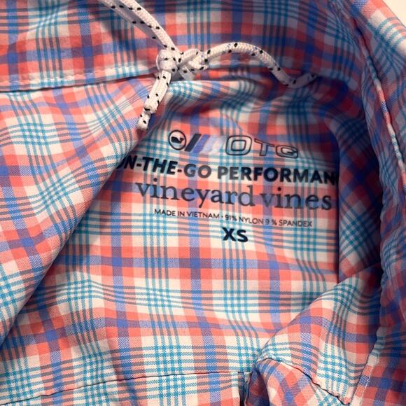 Vineyard Vines Men’s On the Go Nylon Classic Plaid Shirt in Neon Rosa XS NWT - Picture 6 of 9